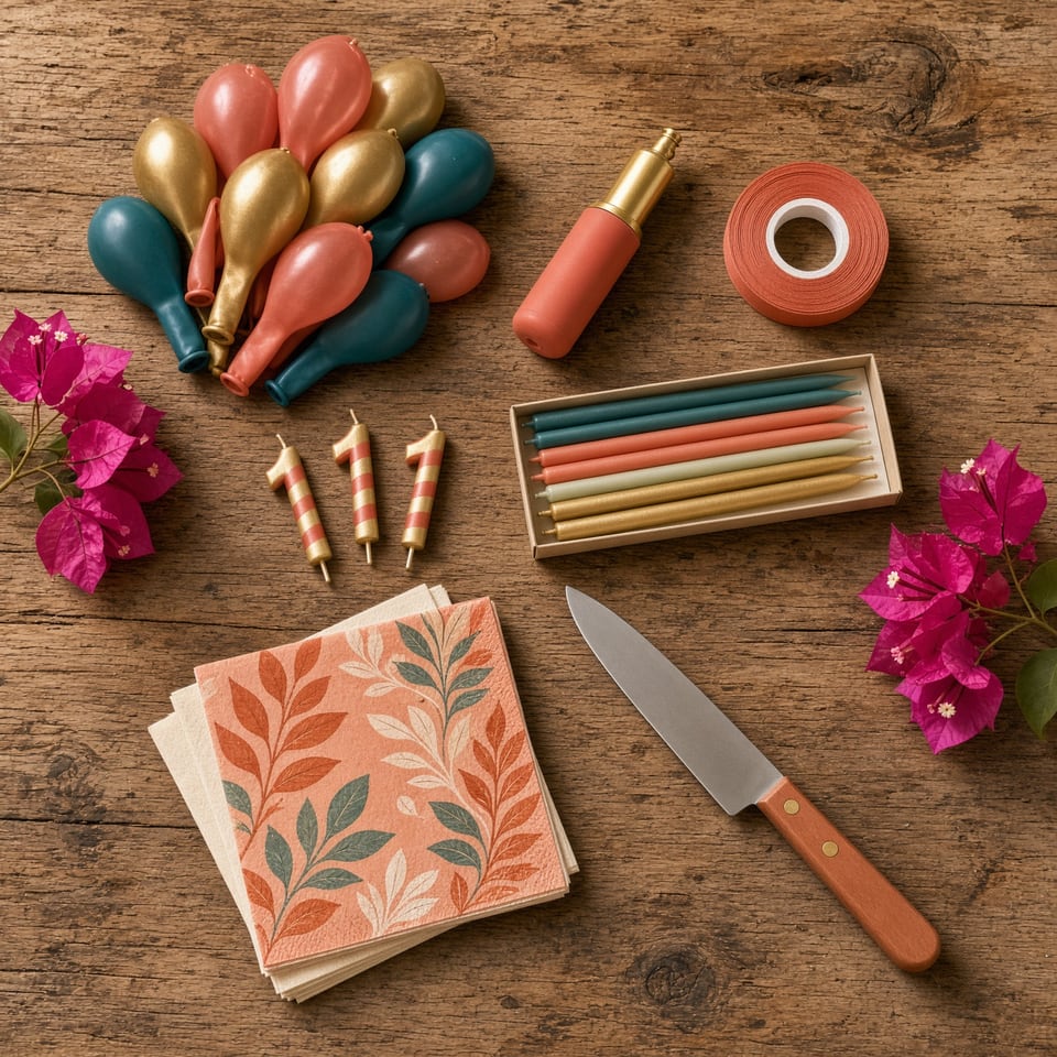 Kit de fiesta — velas, globos y lo demás